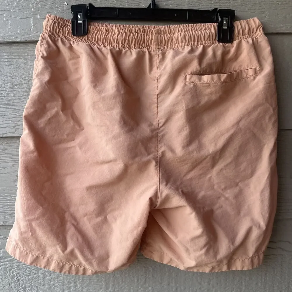 Playboy Shorts Men's M light Orange Coral Pacsun Swim Trunks Bunny Logo Pockets